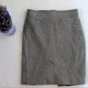 Grey Wool Pencil Skirt